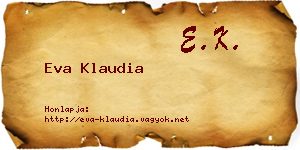 Eva Klaudia névjegykártya