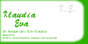 klaudia eva business card